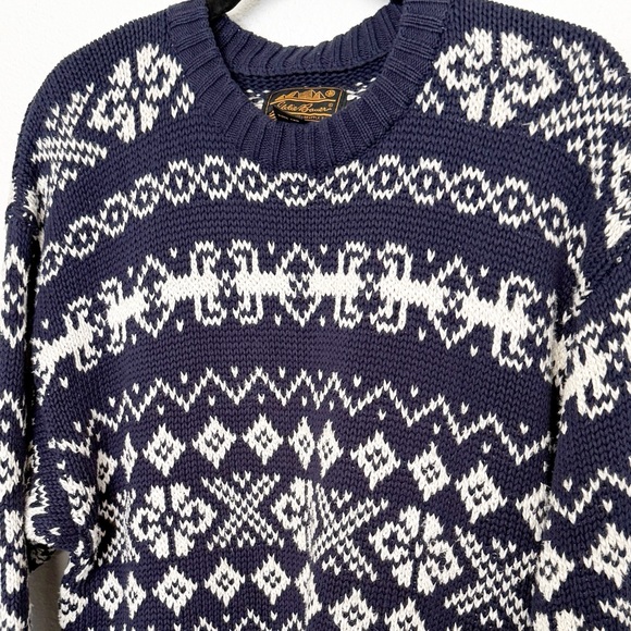 Vintage Eddie Bauer Nordic Fair Isle Crewneck Sweater - Picture 4 of 6
